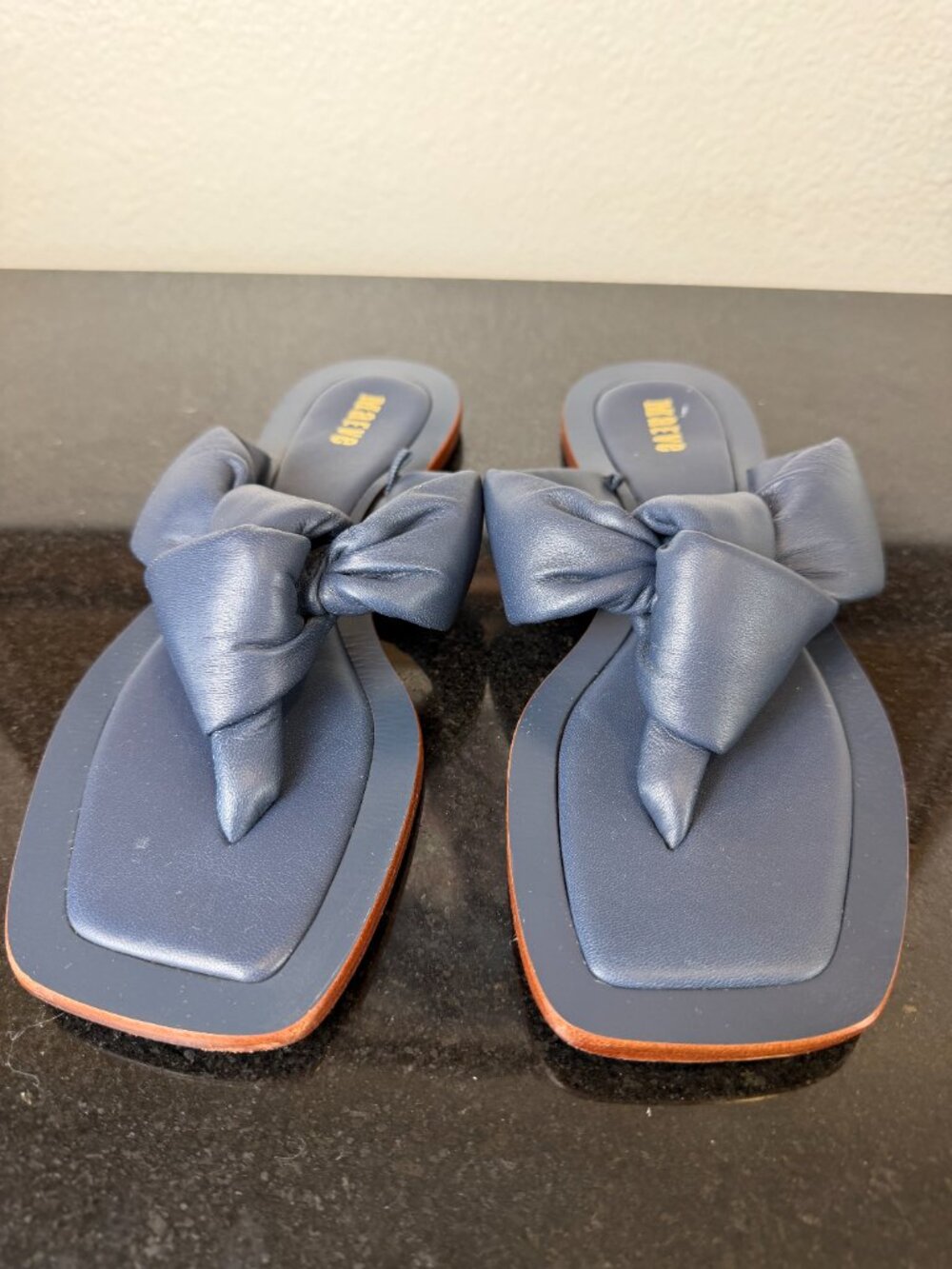 Anthropologie Maeve Blue Puffy Knotted Sandals Size 6M - Picture 2 of 8